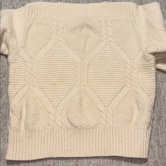 Vintage Courreges Paris Wool and Silk sweater Large 12/14 Cream made in France - Picture 4 of 5